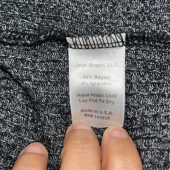 Joah Brown Luna Side Slit Ribbed Cardigan Marble Hacci Heathered Black S/M - Picture 7 of 7